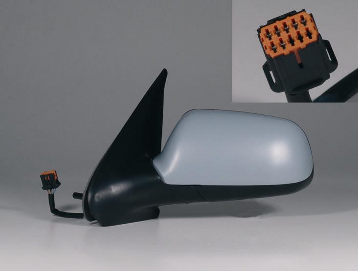 RETROVISOR IZQUIERDO ELECTRICO AZUL ASFERICO IMPRIMADO