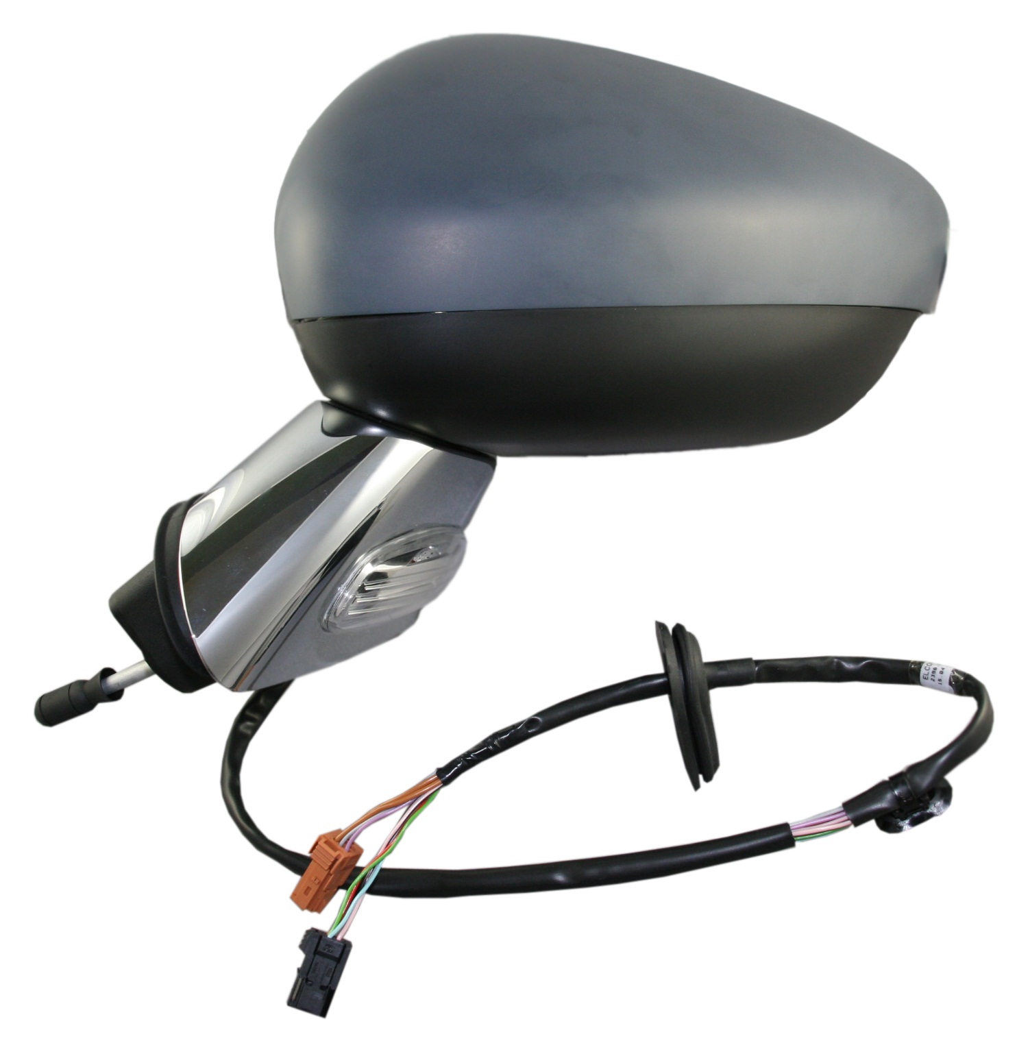 RETROVISOR IZQUIERDO ELECTRICO TERMICO IMPRIMADO PILOTO BASE CROMADA 5PINS