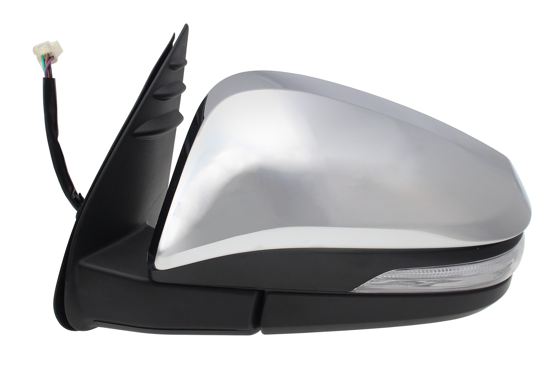 RETROVISOR IZQUIERDO ELECTRICO CROMADO CONVEXO PILOTO REBATIBLE