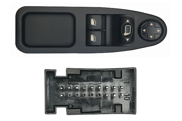 BOTONERA COMPLETA PUERTA DEL IZQUIERDA NEGRO+RETROVISOR C/CONF (2 BOT) 12PINS