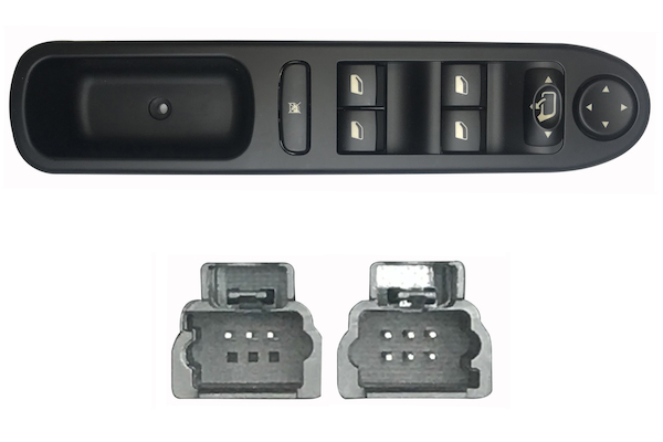 BOTONERA COMPLETA PUERTA DEL IZQUIERDA C/CONF +RETROVISOR (4 BOT) 9PINS