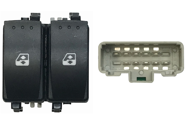 BOTONERA DEL IZQUIERDA C/CONF+RETROVISOR (2BOT) 10PINS (F GRIS)