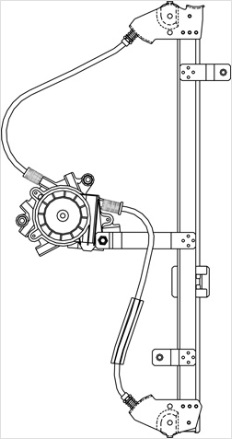 ELEVALUNAS DELANTERO ELECTRICO DERECHO 5PUERTAS (SIN MOTOR)