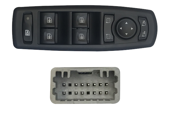 BOTONERA COMPLETA POR DEL IZQC/CONF+RETROVISOR (4BOT) 13PINS (BOTON GRIS)