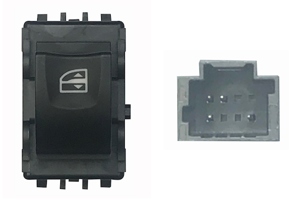 BOTONERA ELEVALUNA POR TR DER/IZQ C/CONF 4PINS (F NEGRO)