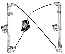 ELEVALUNAS DELANTERO ELECTRICO IZQUIERDO  3PUERTAS (CON COMFORT/SIN MOTOR)