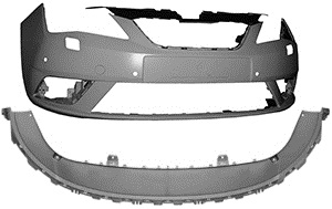 PARAGOLPES DELANTERO IMPRIMADO C/HUECOS LAVAFAROS + SENSOR +SPOILER