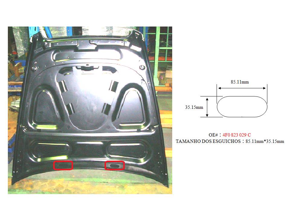 CAPOT (CHAPA) CON ABUJEROS ESG (85.11x35.15mm)