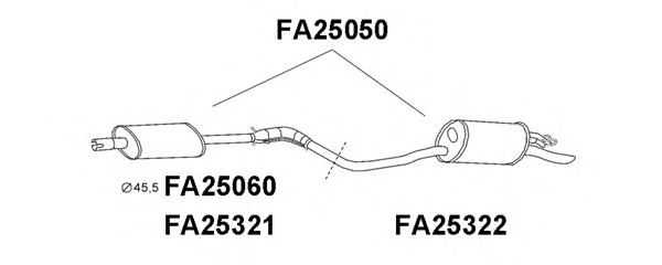 Tubo de Escape para FIAT Punto 1.1 55